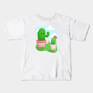 Cute Cactus Buddies Kids T-Shirt